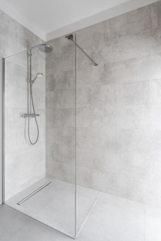 Rain Showerhead in Contemporary Bathroom
