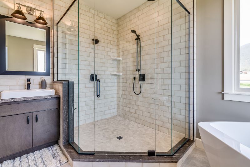 Corner Shower with Shelves